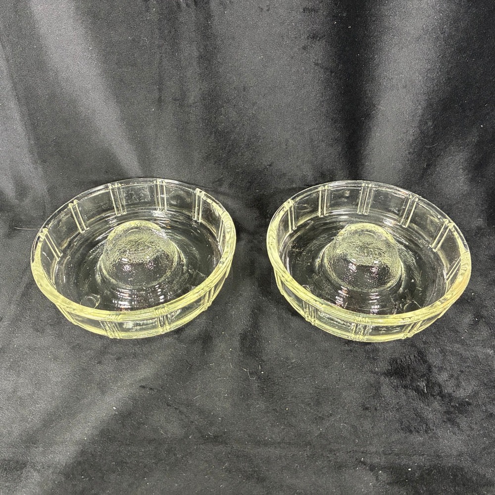 Vintage Little Princess Clear Glass Mini Bundt Pan Jello Mold Set of 2